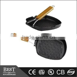Folding Handle Cast Alum Non-stick Grill Pan Korean Folding Handle Frying Pan thumbnail-1