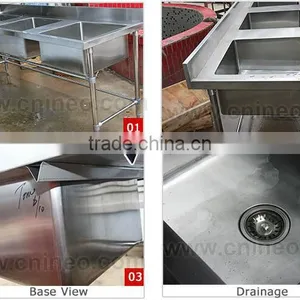 Free Standing Restaurant Commercial Stainless Steel Industrial Kitchen Sink thumbnail-2