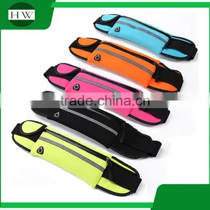Wholesale Logo Printed Reflective Waterproof Led Cell Mobile Phone Gym Sports Running Belt Elastic Waist Bag With Water Bottle thumbnail-1