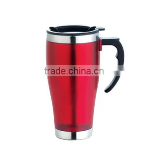 Double Wall Stainless Steel Print Coffee Travel Mug With Handle thumbnail-1