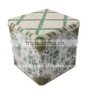 Popular Square Glossy Empty Metal Cookie Tin thumbnail-1