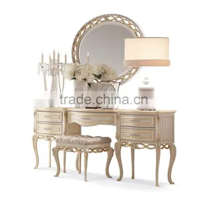Royal Bedroom Dressing Table With Mirror, Luxury Dresser thumbnail-1