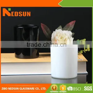 China Supplier Low Price Black and White High Quality Black Glass Candle Jar thumbnail-1