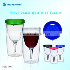 Double Wall Wine Custom Plastic Tumbler Cups thumbnail-1