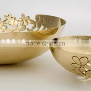 Copper Decorative Serving Bowl,Copper Plated Serving Bowls, Flower Cut Dry Fruit Decorative Bowl thumbnail-1