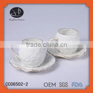 Porcelain Tea Coffee Set Turkish Porcelain Coffee/ Espresso Cup and Saucer Wholesale thumbnail-1