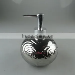 Stocked Ceramics Silver Color Bath Jar Modern Design thumbnail-1