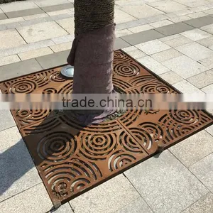 FO-9T05 Square Corten Steel Tree Perforated Strainer thumbnail-3