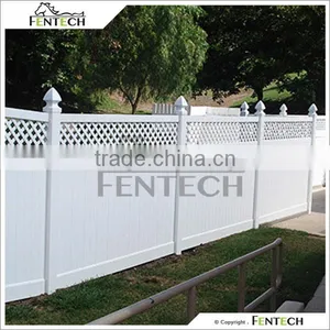 Outdoor White Lattice Top Plastic Privacy Safe Fence for Yard, Child thumbnail-1