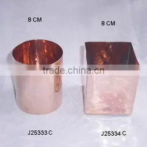 Hammered Copper Votive in Mirror Polish thumbnail-1