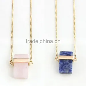 Wholesale Factory Price Fashion Long Design Simple Gold Chain Necklace Gemstone Chain Necklace thumbnail-1