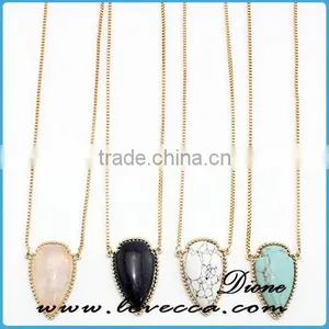 Top Sale Simple Design Turquoise Necklace Crystal Gemstone Necklace thumbnail-2