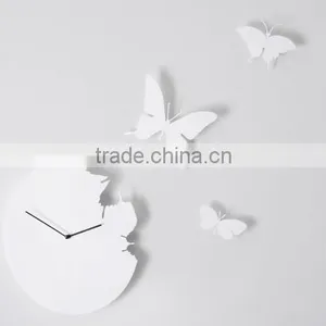 White Acrylic Butterfly Wall Clock thumbnail-1