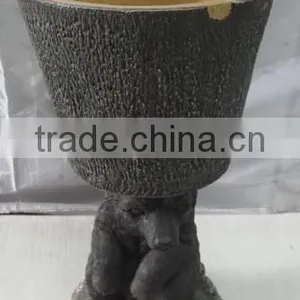 Knock-down Beautiful Fiberglass Clay Animal Planter thumbnail-1