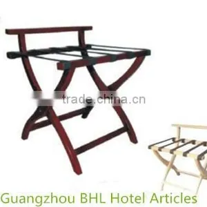 Folding White Wood Luggage Rack for Hotel Bedroom thumbnail-1