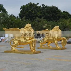 Outdoor Garden Decoration Resin Craft Fiberglass Lion Statue thumbnail-2