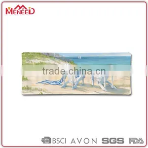 Western Hot Sale Beach Scenery Prinitng Rectangular Melamine Coin Tray, Plastic Cash Tray thumbnail-1