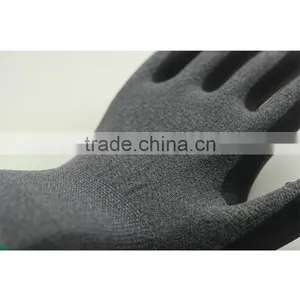 NMSAFETY 13 Gauge Knitted Nylon and Spandex Liner Coated Black Foam Nitrile on Palm Soft Working Safety Goves thumbnail-2