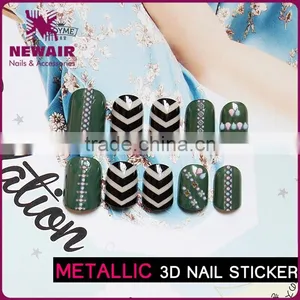 New Air 3D Metallic Gold And Silver Nail Stickers thumbnail-3
