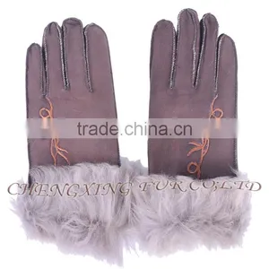 CX-A-59D Fashion Winter Warm Genuine Double Face Sheep Ladies Leather Gloves thumbnail-6