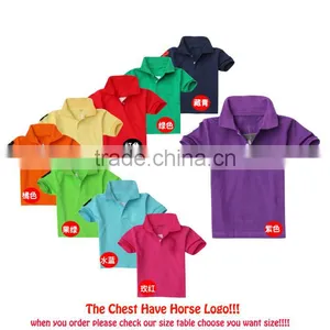 2015 Brand New Summer Boys and Girls Net Cotton Polo t Shirts Sport Plain T-shirts Wholesale t Shirts for Kids thumbnail-1