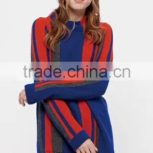 China Oem Fashion Women Strip Loose Pullover Long Sweaters Girl With Tassels thumbnail-2