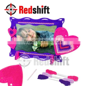 Design Your Own Craft Toy Kit Felt Cross Stitch Heart Photo Frame thumbnail-1
