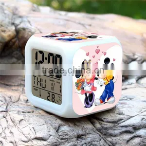 (Promotion Gift) Mickey & Minnie Mouse Design Alarm Clock, Digital Alarm Clock Cheap Price, Cartoon Design Desk Clocks thumbnail-4
