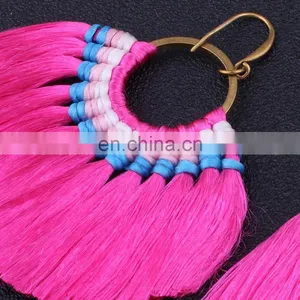 Fashion Handmake Fan Tassel Earrings thumbnail-4