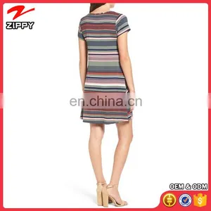 Maternity Clothes Manufacturer Stripe Detail Short Sleeve 100% Cotton Wholesale Summer Maternity Clothes thumbnail-2