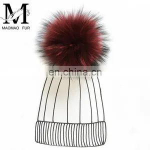 Top Quality Large and Fluffy Large Pompoms / Real Racoon Fur Pompoms thumbnail-2
