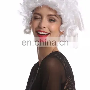 Rococo Baroque Short White Curly Wigs P-W237 thumbnail-6
