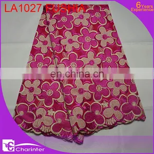African Lace Fabric Swiss Voile Big Lace LA1027 Sky thumbnail-5