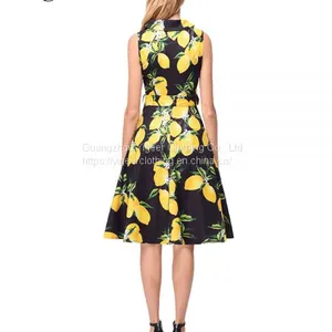 Vintage Sleeveless Printed Floral A-line Midi Dress thumbnail-4
