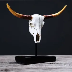 Nordic Retro Creative Resin Imitation Animal Head Home Decoration Products Resin Cow Skull Crafts Display thumbnail-2