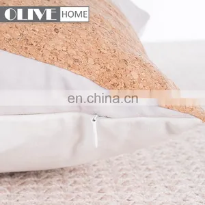 2018 Spring Design 30*50CM Velvet Geometry Applique Cork Sofa Waist Cushions thumbnail-5
