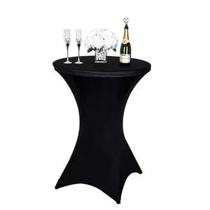 Cocktail Table Covers Stretch Spandex White Cocktail Table Cover Cloth for Wedding,Banquet and Party thumbnail-2