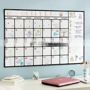 Glass Dry Erase Planner and Office Desk Frameless Tempered Dry Erase Calendar Glass White Board thumbnail-2