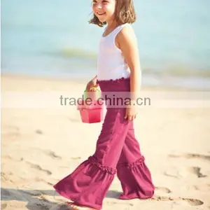 2014 Newborn 100% Cotton Plain Girls Pants for Baby Girls Fashion Fashion Petti Pants With Three Ruffles thumbnail-1