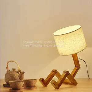 Table Lamp Solid Wood Storage Bedroom Bedside Table Light Folding Nordic Read Lights for Home Decoration Kids Desktop Desk Lamp thumbnail-1