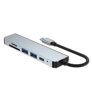 Six In One Docking Station Type C USB C HUB For MacBook Notebook thumbnail-1