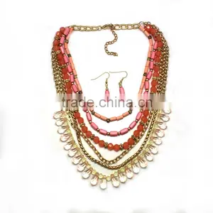 2015 Popular Handmade African Resin Beaded Jewelry Set Yiwu Wholesale thumbnail-1