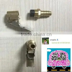Euro Style Air Chuck 5/16" Hose Barb, Nickel Plated Brass Design. thumbnail-2