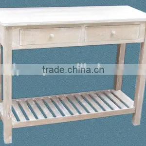 Paulownia Wood Console Table With Two Drawers / Paulownia Wood Living Room Furniture thumbnail-1