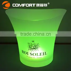 Color Changeable Champagne Tub Frosted Plastic Ice Bucket Cooler thumbnail-3