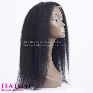 Natrual Color Kinky Straight Full Lace Human Hair Wig Vendor thumbnail-3