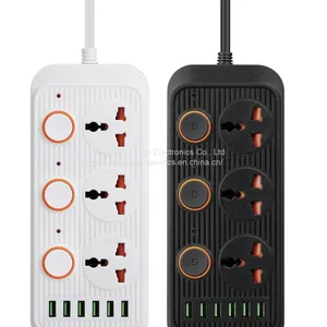EU Standard Power Socket Surge Protector With Individual Switch USB Outlet A04 thumbnail-1