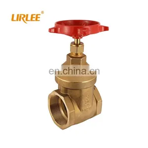 LIRLEE Durable Water Control Turning Handle Wheel Press Fix Brass 4 Inch Sluice Gate Valve thumbnail-5