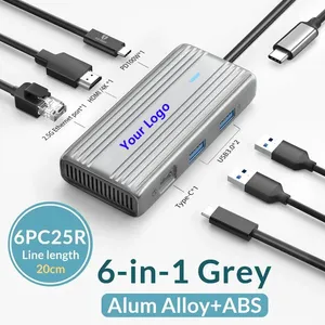 PW-6P-SV subosen USB c Hubs USB A 5Gbps USB-C Gbps PD100W HDMI-compatible 4K@30Hz thumbnail-1