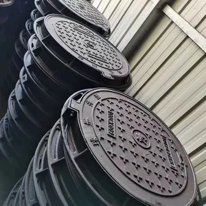 Wholesale Price Round Ductile Cast Iron Manhole Cover Outdoor Dark Ductile Iron Manhole Cover thumbnail-3